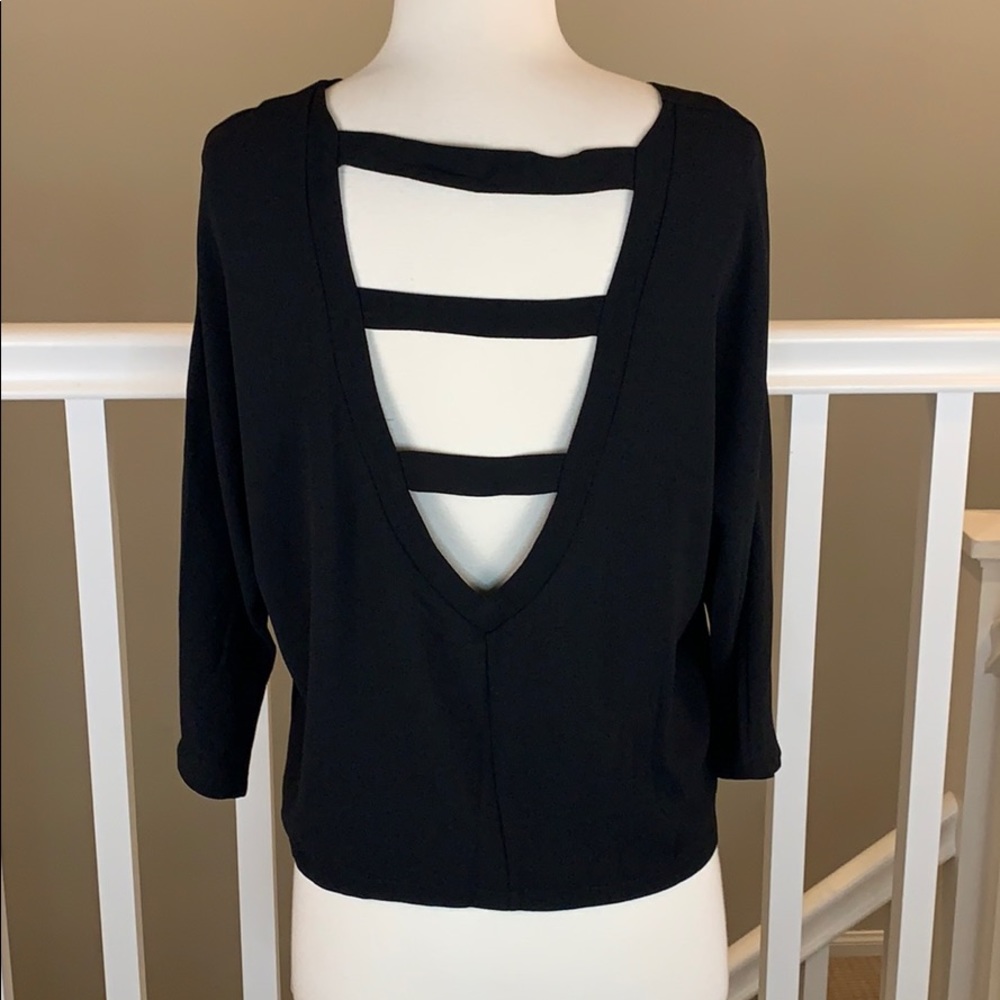 Valletta black blouse open back size M